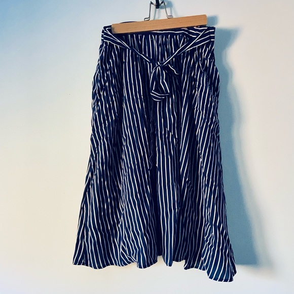 NWT ModCloth Stir Things Up Blue Striped Midi Skirt - Picture 6 of 10